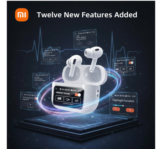 Auriculares inalámbricos Xiaomi con IA, Bluetooth, traductor, 147 idiomas, pantalla táctil, comunicación, control por aplicación.