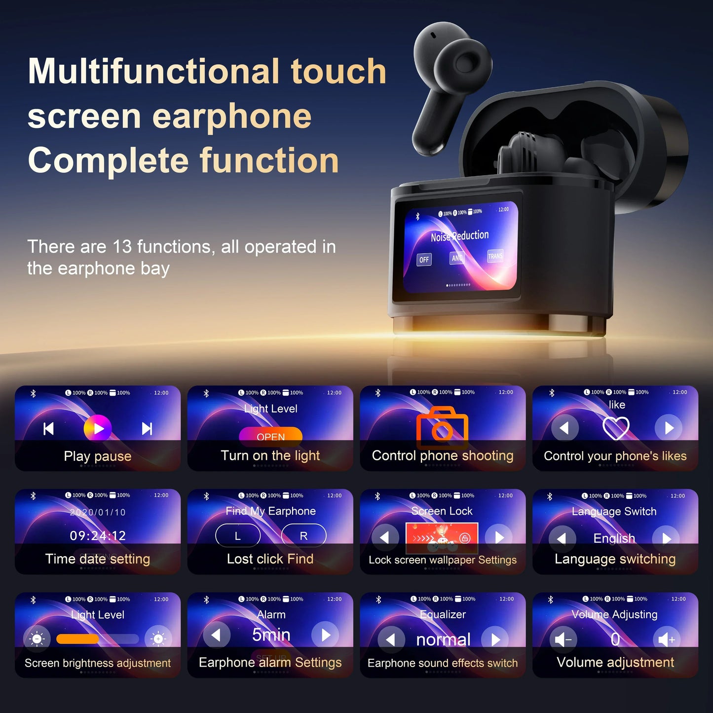Xiaomi True Wireless Translation Bluetooth Earphones BD2 ANC Noise Reduction ENC Digital Display Built in Microphone HiFi Stereo